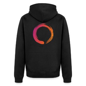 Zen Cirlce - Zen, Enso, Meditation, Buddhism - Unisex Premium Organic Zip Hoodie - black - Back - Nico (187cm)