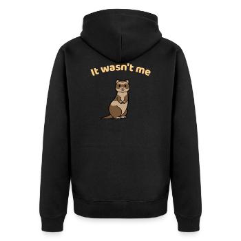 Furet mignon malodorant - furet drôle, furet mignon - Veste à capuche bio Premium Unisexe - noir - Dos - Nico (187cm)