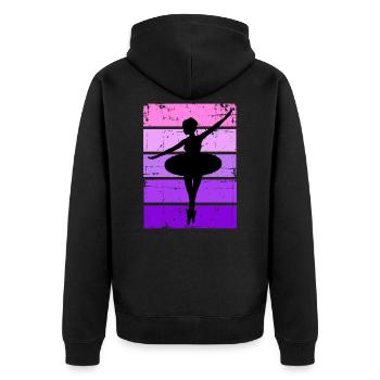 Ballerine Ballerine Danseuse Pink - Veste à capuche bio Premium Unisexe - noir - Dos - Nico (187cm)