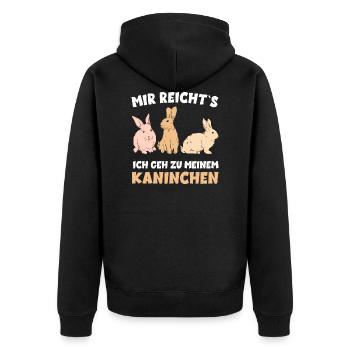 Mir reicht`s ich geh zu meinen Kaninchen Süße Hase - Unisex Premium Bio Zip Hoodie - Schwarz - Hinten - Nico (187cm)