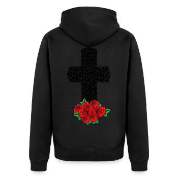 Cross Death Jesus Pandemic God Prayer Bible - Unisex Premium Organic Zip Hoodie - black - Back - Nico (187cm)