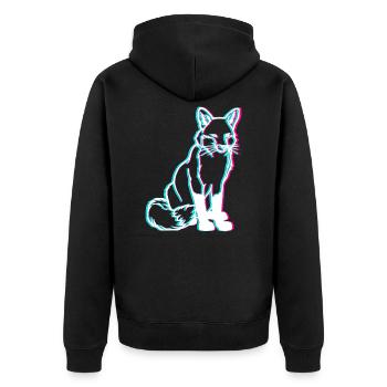 Fuchs 3D Wald Tiere - Veste à capuche bio Premium Unisexe - noir - Dos - Nico (187cm)