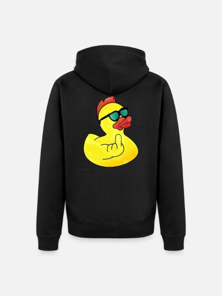 Gummiente Coole Badeente - Unisex Premium Bio Zip Hoodie - Schwarz