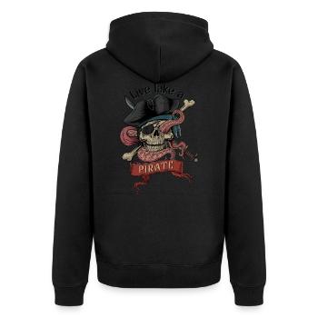 Pirate pirate tête pirate bateau pirate - Veste à capuche bio Premium Unisexe - noir - Dos - Nico (187cm)