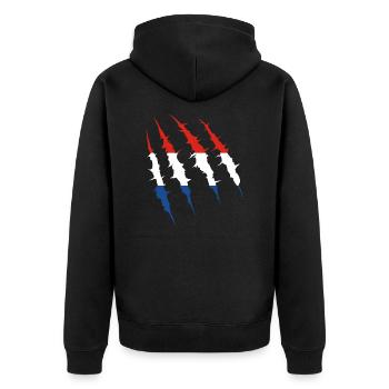Netherlands Flag Claw Track Team Fan - Unisex Premium Organic Zip Hoodie - black - Back - Nico (187cm)