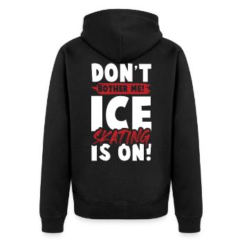 eislauf eisläufer - Unisex Premium Bio Zip Hoodie - Schwarz - Hinten - Nico (187cm)