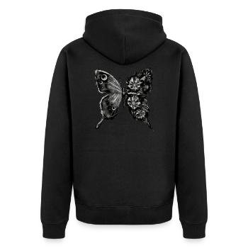 Papillon - Veste à capuche bio Premium Unisexe - noir - Dos - Nico (187cm)