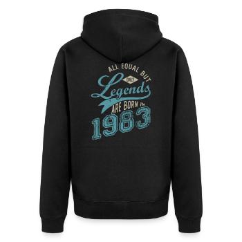 Legends are born in 1983 born in birthday 40 years - Unisex Premium Organic Zip Hoodie - black - Back - Nico (187cm)