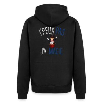 j peux pas j ai magie - cadeau anniversaire magie - Veste à capuche bio Premium Unisexe - noir - Dos - Nico (187cm)
