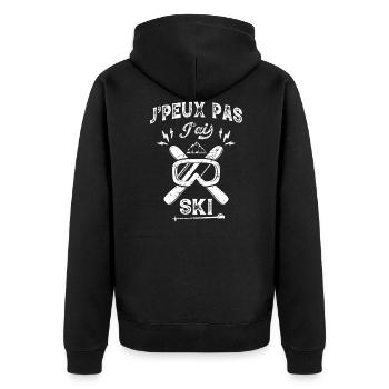 J'Peux Pas J'ai Ski Cadeau Pour Skieur Humour - Veste à capuche bio Premium Unisexe - noir - Dos - Nico (187cm)