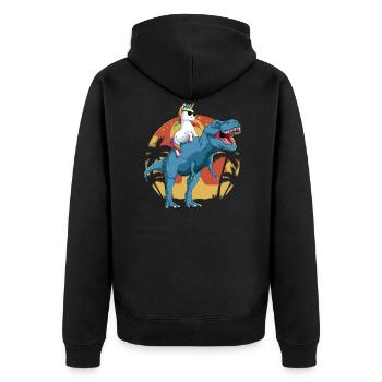 Licorne T Rex Cadeau Dinosaure Garçon Fille - Veste à capuche bio Premium Unisexe - noir - Dos - Nico (187cm)