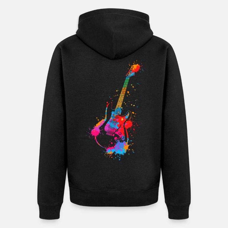 E-Gitarre Splash - Unisex Premium Bio Zip Hoodie - Schwarz