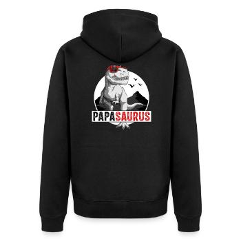 Papasaurus Rex Idée Cadeau Papa Dinosaure - Veste à capuche bio Premium Unisexe - noir - Dos - Nico (187cm)