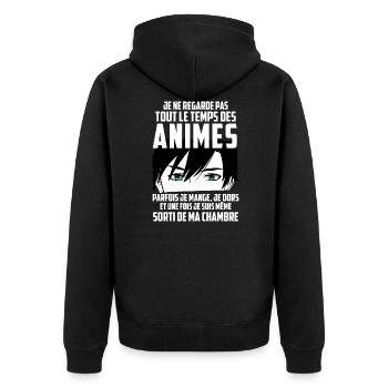 Humour Anime Cadeau Otaku Manga Drôle - Veste à capuche bio Premium Unisexe - noir - Dos - Nico (187cm)