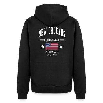 Nouvelle-Orléans - Veste à capuche bio Premium Unisexe - noir - Dos - Nico (187cm)