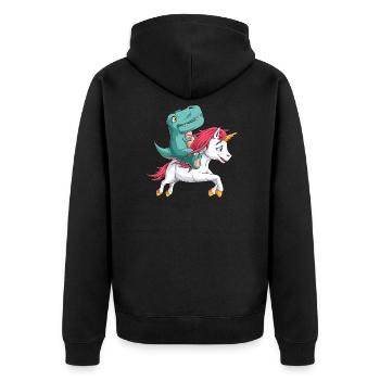 Bébé T Rex Licorne Dinosaure Mignon Garçon Cadeau - Veste à capuche bio Premium Unisexe - noir - Dos - Nico (187cm)