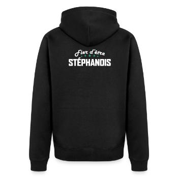 Fier Stéphanois Cadeau Supporter Saint Étienne - Veste à capuche bio Premium Unisexe - noir - Dos - Nico (187cm)
