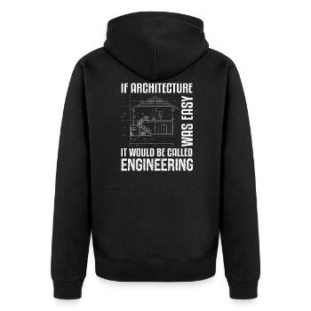 Wenn Architektur einfach lustiger Architekt wäre - Unisex Premium Bio Zip Hoodie - Schwarz - Hinten - Nico (187cm)