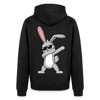 Dabbing Rabbit - Drôle de dab dance Easter Design - Veste à capuche bio Premium Unisexe - noir - Dos - Nico (187cm)