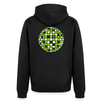 DISCO BALL BALL - Unisex Premium Organic Zip Hoodie - black - Back - Nico (187cm)