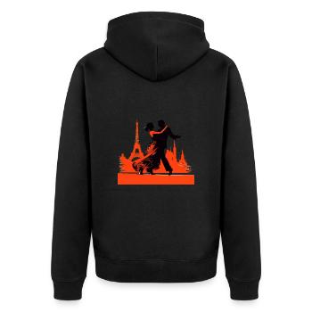 Der Tango ist ein beliebter Tanz - Unisex Premium Bio Zip Hoodie - Schwarz - Hinten - Nico (187cm)