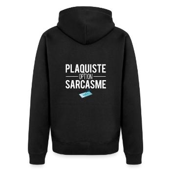 Cadeau plaquiste qui déchire métier humour - Veste à capuche bio Premium Unisexe - noir - Dos - Nico (187cm)