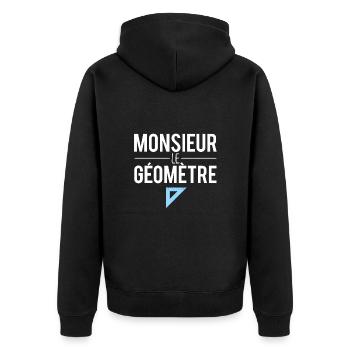 Monsieur le géomètre métier géomètre humour - Veste à capuche bio Premium Unisexe - noir - Dos - Nico (187cm)