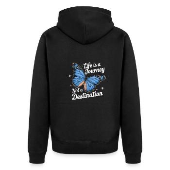 Schmetterling Monarchfalter Bunt Schmetterlinge - Unisex Premium Bio Zip Hoodie - Schwarz - Hinten - Nico (187cm)