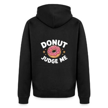 Donut Donuts Candy Bagel - Unisex Premium Organic Zip Hoodie - black - Back - Nico (187cm)