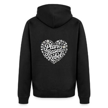 Végétarien Végétalien Végétarien Végétarien - Veste à capuche bio Premium Unisexe - noir - Dos - Nico (187cm)