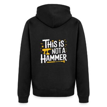 Lustiger Heimwerker Handwerker Reparaturmann - Unisex Premium Bio Zip Hoodie - Schwarz - Hinten - Nico (187cm)