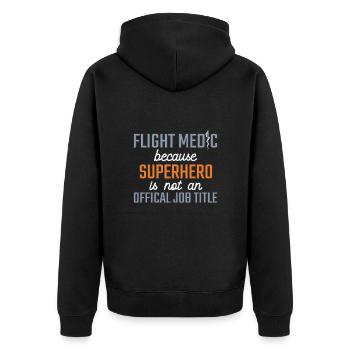 Flight Paramedic Superhero air rescue - Unisex Premium Organic Zip Hoodie - black - Back - Nico (187cm)