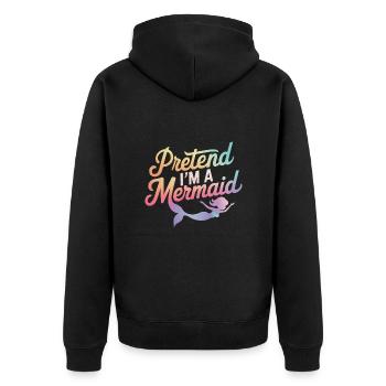 Meerjungfrau Fabel Meerjungfrauen Märchen - Unisex Premium Bio Zip Hoodie - Schwarz - Hinten - Nico (187cm)