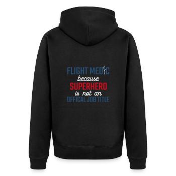 Flight Paramedic Superhero air rescue - Unisex Premium Organic Zip Hoodie - black - Back - Nico (187cm)