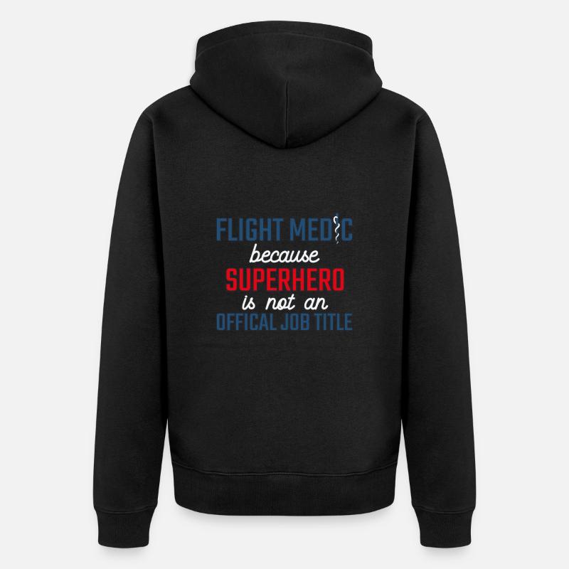Flight Paramedic Superhero Luftrettung - Unisex Premium Bio Zip Hoodie - Schwarz