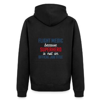 Flight Paramedic Superhero Luftrettung - Unisex Premium Bio Zip Hoodie - Schwarz - Hinten - Nico (187cm)