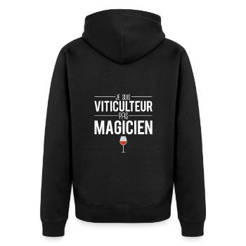 Je suis viticulteur pas magicien vigne métier vin - Veste à capuche bio Premium Unisexe - noir - Dos - Nico (187cm)