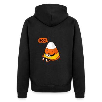 Bonbons effrayants et halloween - Veste à capuche bio Premium Unisexe - noir - Dos - Nico (187cm)
