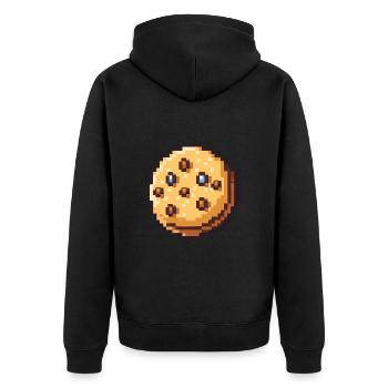 Kekse Pixel Gamer - Unisex Premium Bio Zip Hoodie - Schwarz - Hinten - Nico (187cm)