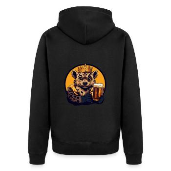 Bande dessinée de bière de hyène - Veste à capuche bio Premium Unisexe - noir - Dos - Nico (187cm)