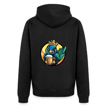 Peacock Bird Bière Bande dessinée - Veste à capuche bio Premium Unisexe - noir - Dos - Nico (187cm)