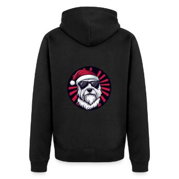 West Highland Terrier Hund Weihnachten Cool - Unisex Premium Bio Zip Hoodie - Schwarz - Hinten - Nico (187cm)