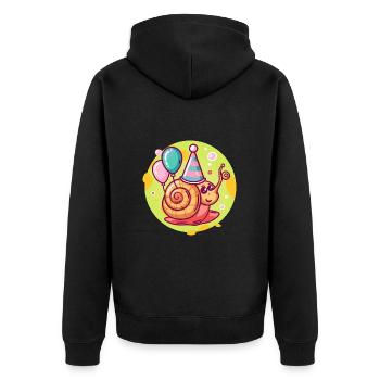 Schnecke Geburtstag Comic - Unisex Premium Bio Zip Hoodie - Schwarz - Hinten - Nico (187cm)