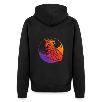 Mountain Bike Bicycle Silhouette Colorful - Unisex Premium Organic Zip Hoodie - black - Back - Nico (187cm)