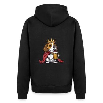 Beagle chien bière drôle - Veste à capuche bio Premium Unisexe - noir - Dos - Nico (187cm)