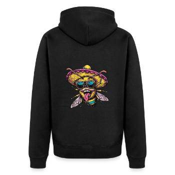 Abeille Drôle Sombrero - Veste à capuche bio Premium Unisexe - noir - Dos - Nico (187cm)