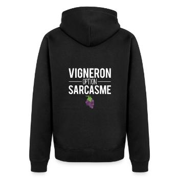 Cadeau vigneron vigne métier vin - Veste à capuche bio Premium Unisexe - noir - Dos - Nico (187cm)