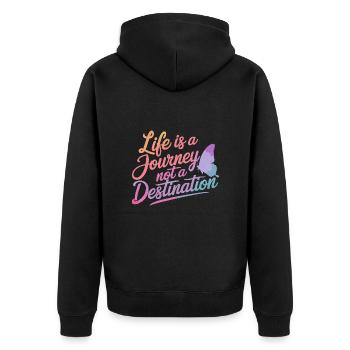 Schmetterling Monarchfalter Bunt Schmetterlinge - Unisex Premium Bio Zip Hoodie - Schwarz - Hinten - Nico (187cm)