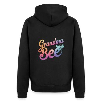 Honigbiene Imker Bienen Biene - Unisex Premium Bio Zip Hoodie - Schwarz - Hinten - Nico (187cm)
