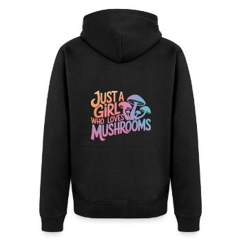 Mushroom Mushrooms Funghi Mushroom - Unisex Premium Organic Zip Hoodie - black - Back - Nico (187cm)